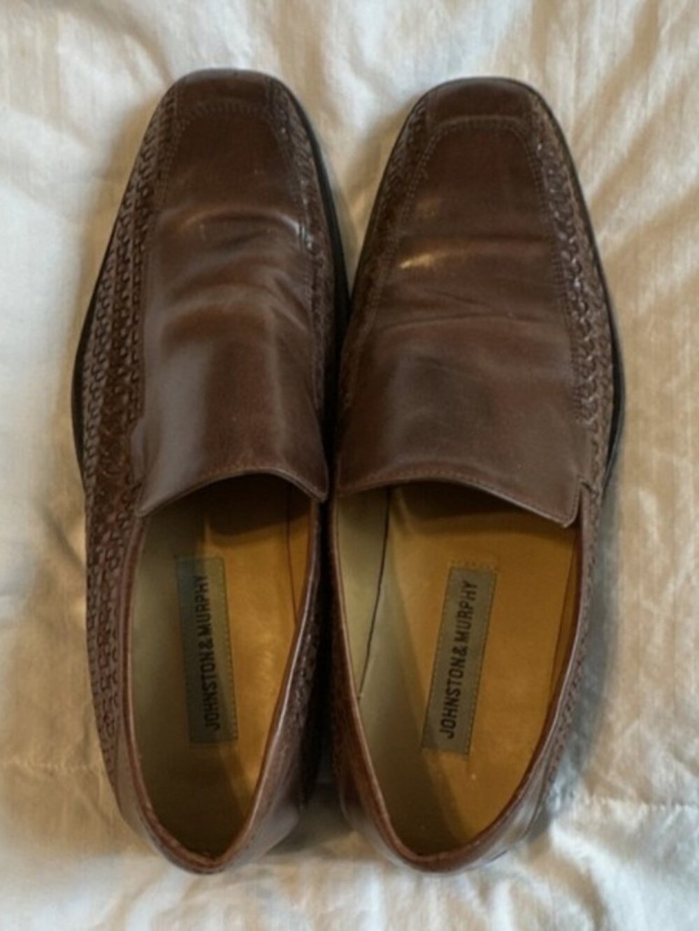 Johnston & Murphy Brown Leather Woven Loafer Men’s Size 9M